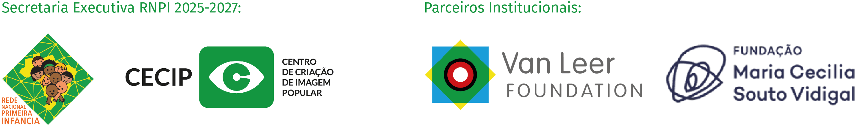 Logos dos parceiros institucionais
