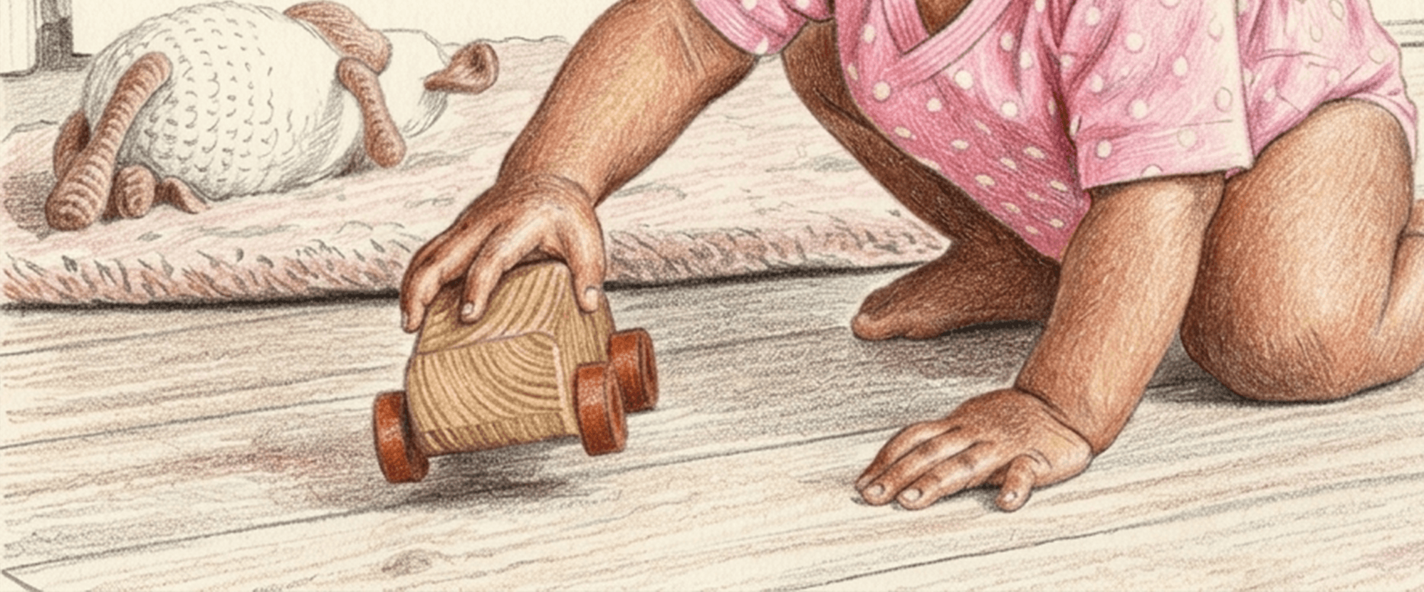 Ilustração de criança brincando com blocos coloridos